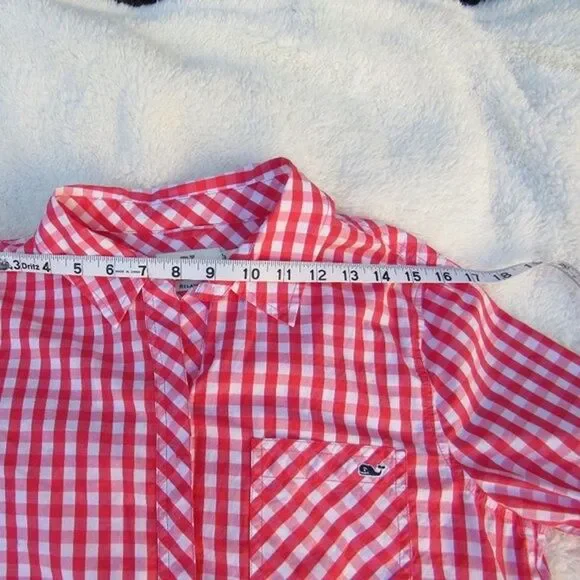 Vineyard Vines Gingham Button Up Shirt Relaxed Seabreeze Size 8 Style: 2W2080 - Picture 15 of 16